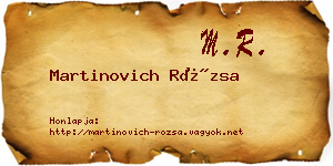 Martinovich Rózsa névjegykártya