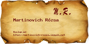 Martinovich Rózsa névjegykártya