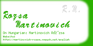 rozsa martinovich business card